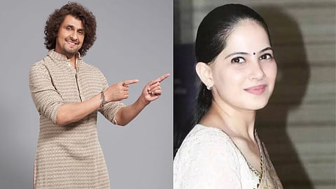 Sonu Nigam (L) and Jaya Kishori
