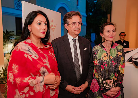His Excellency Thierry Mathou, Ambassador of France to India, and Princess of Jaipur Diya Kumari