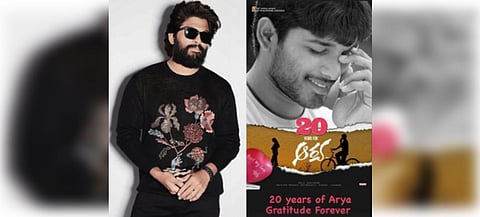 Allu Arjun and (right) a poster of ‘Arya’