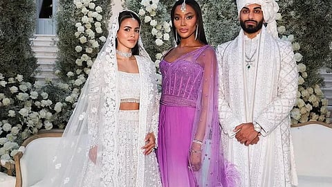 Naomi Campbell stuns in purple Manish Malhotra sari-gown at this Indian-origin billionaire's wedding 