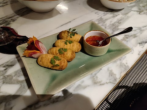 Baked Puff With Eggplant in Sweet Chilli Garlic