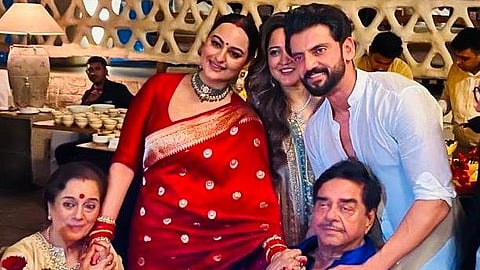 In frame: Shatrughan Sinha with Sonakshi Sinha and Zaheer Iqbal 