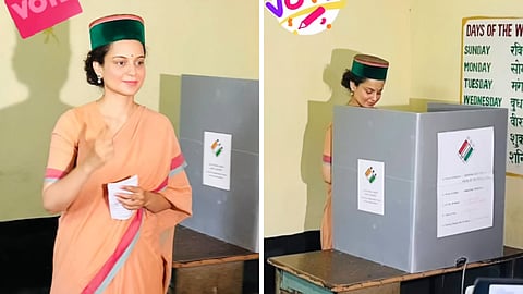 Kangana Ranaut exercises her franchise in the final phase of the 2024 Lok Sabha elections 