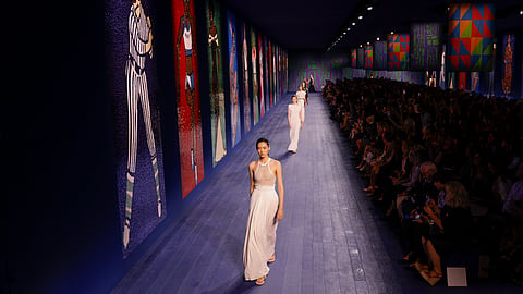 A model wears a creation for the Dior Haute Couture Fall-Winter 2024-2025 collection 