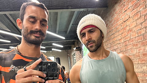Tridev Pandey with Kartik Aaryan