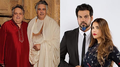 Abu Jani and Sandeep Khosla (L);  Shane Peacock and Falguni (R)