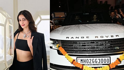 Ananya Panday (L); the newly bought car (R)