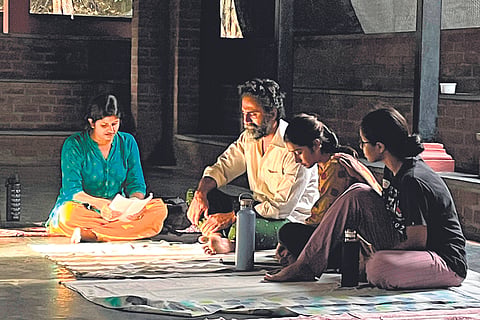 Actors during rehearsals