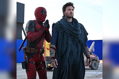 In Frame: Ryan Reynolds as Deadpool and Chris Evans as Johnny Storm in a BTS pic from 'Deadpool & Wolverine'