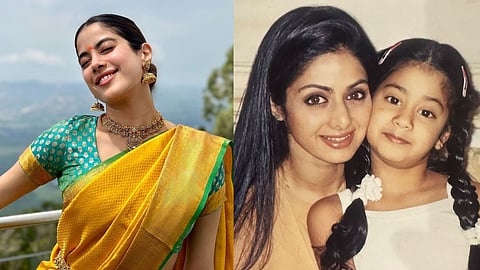 Janhvi Kapoor (L); Sridevi with Janhvi (R)