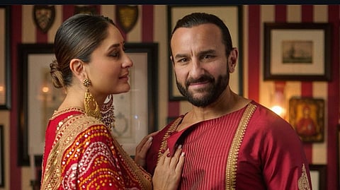 Kareena and Saif stun in red at Ganesh Chaturthi