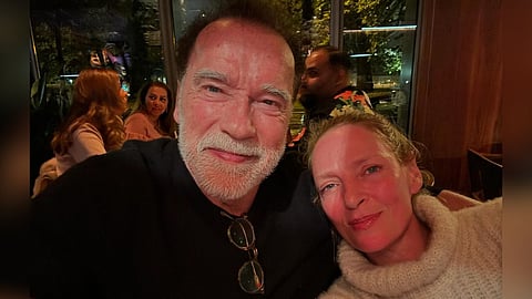 In frame: Arnold Schwarzenegger and Uma Thurman 