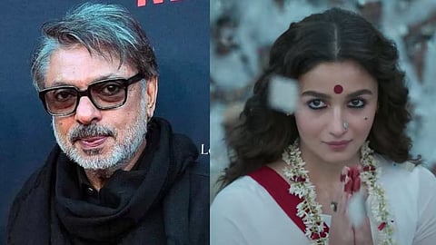 Sanjay Leela Bhansali (L); Alia Bhatt in Gangubai Kathiawadi