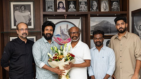 Rajinikanth with Amaran team 