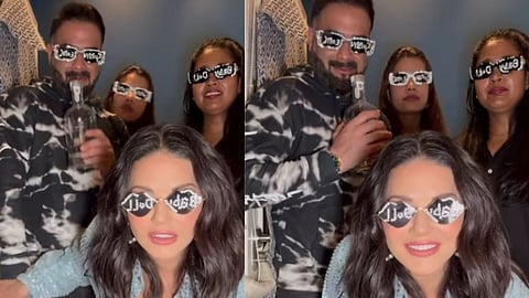 Sunny Leone with her team 