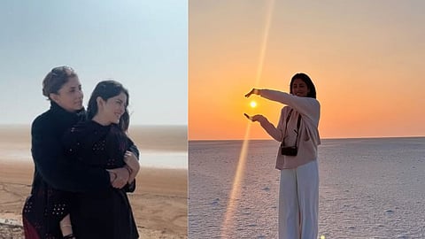 Navya Naveli Nanda with Shweta Bachchan (L); Navya Naveli (R)