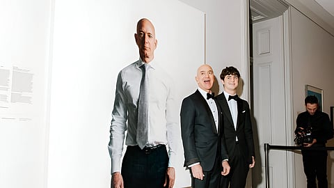 Jeff Bezos with son Preston Bezos 