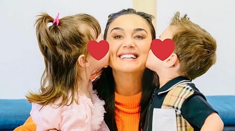 Preity Zinta with her kids 