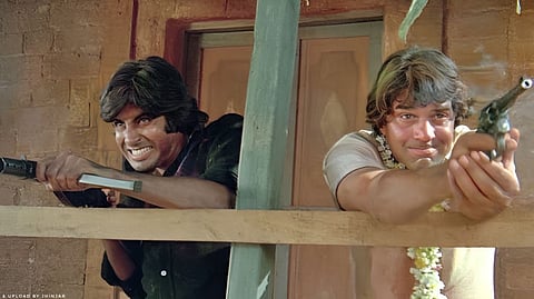 Amitabh Bachchan and Dharmendra in Sholay 