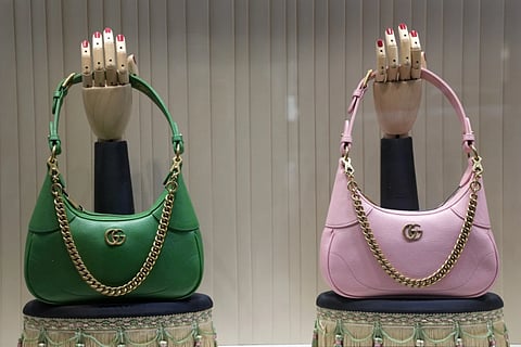 Gucci bags in the window of a Gucci store in Pittsburgh 