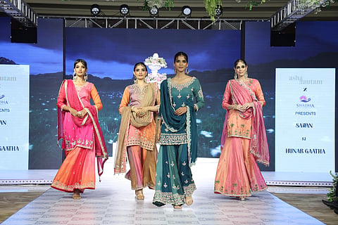 Models showcasing looks from Asha Gautam X Swadha's Hunar Gaatha  