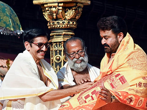 Mohanlal at Sree Padmanabhaswamy Temple 