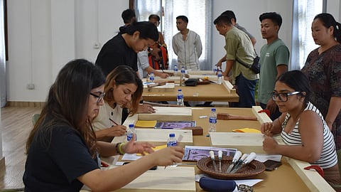 A wood-carving workshop in progress