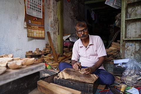 Sandesh mould making in North Calcutta