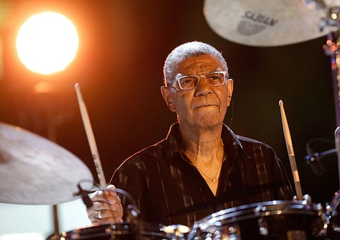 American jazz drummer, pianist, and composer Jack DeJohnette performs at the Five Continents Marseille Jazz festival, in Marseille, southern France  in 2018.