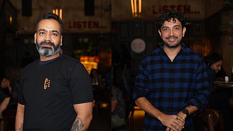 Ramesh Agarwal and Abhimanyu Maheshwari (R), owners of The Conversation Room