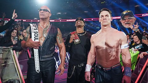 John Cena, The Rock and Travis Scott