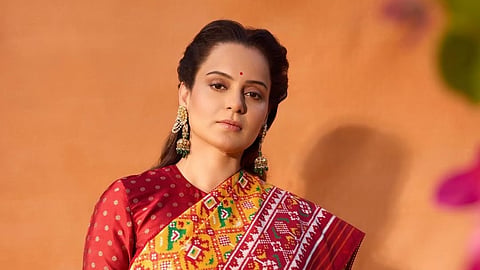 Kangana Ranaut posted photos on her Instagram wearing a traditional Patola saree, garnering attention for the diamond ring 