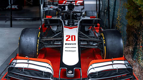 An F1 car is seen receiving traditional Indian aarti ahead of the race in a viral video