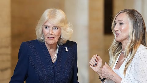Queen Camilla and Sarah Jessica Parker shared an unexpected but striking moment at the New York Public Library
