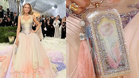 Blake Lively's purse stands out as a heartfelt accessory, featuring custom designs inspired by her four kids