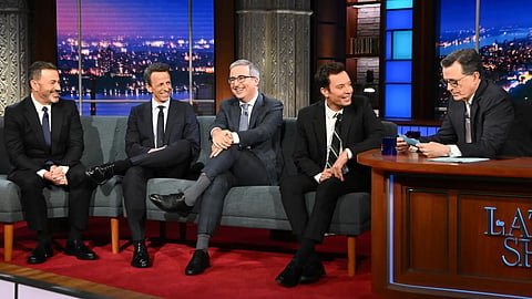 Stephen Colbert gathered his late-night friends for an emotional and funny reunion as CBS prepares to air the final episode of The Late Show on May 21