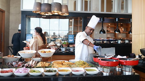 The Sunday brunch buffet at Kava by Fairfield by Marriott, Kolkata
