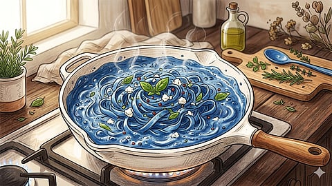  From its electric-blue colour to its creamy garlic sauce, the viral blue pasta is surprisingly easy to recreate at home