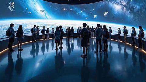 The 360-degree dome in Dubai features immersive projections, spatial sound,  and a Solar System adventure
