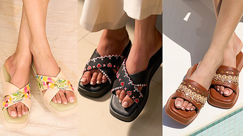 Summer sliders featuring clean lines and lightweight cushioned soles