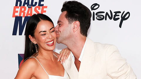 Janel Parrish and Sasha Farber step out together at the Race to Erase MS Gala in Los Angeles