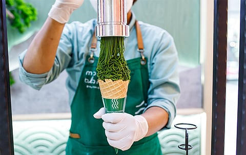 Mont Blanc Matcha ice cream dessert