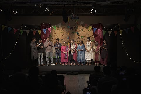 Image highlighting the nine fellows lauded at the Kusumale Theatre Festival in Bengaluru
