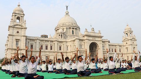 Yoga Day celebrated at Kolkata's Victoria Memorial
