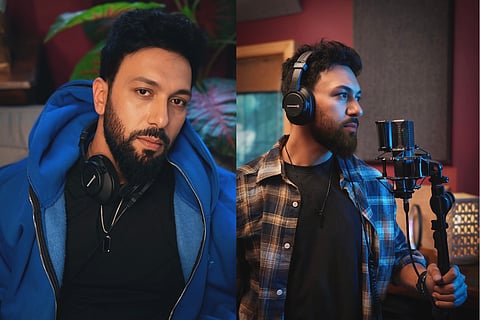 A collage of profile images of music producer and singer Abhijit Vaghani
