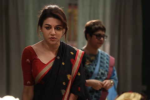 Jaya Ahsan and Churni Ganguly in a still from Ajo Ardhangini