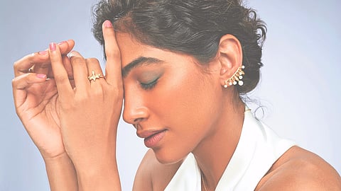 Sunshine Ear Climber and Wisdom Ring from Ashavri's Mitra Collection 