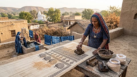 Dabu print transforms mud, natural dyes and hand-carved wooden blocks into distinctive textiles