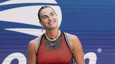 Aryna Sabalenka dazzled in a bespoke Material Good suite featuring seven types of gemstone