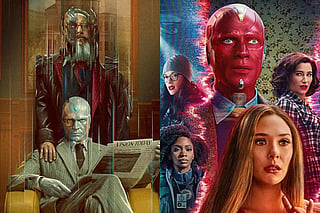 A collage of posters for VisionQuest and WandaVision